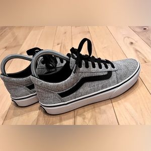 Vans Kids Old Skool Youth Size 5 Skate Gray Black Canvas Lace Up Shoes